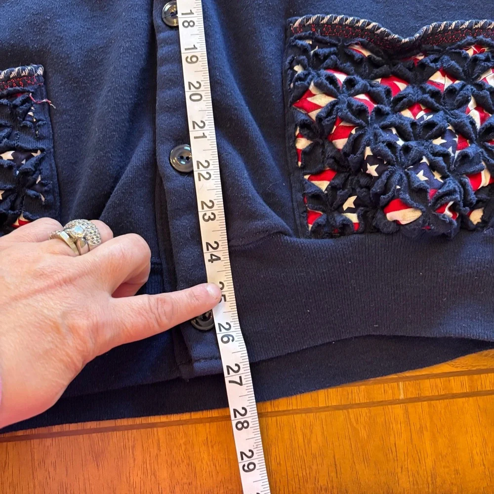 Jerzees women’s‎ one size fits most Navy red American cardigan vintage